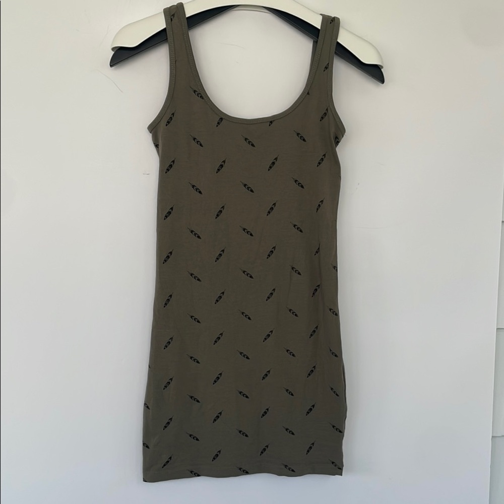 Atmosphere Green Feather Sleeveless Tank Dress Size 6